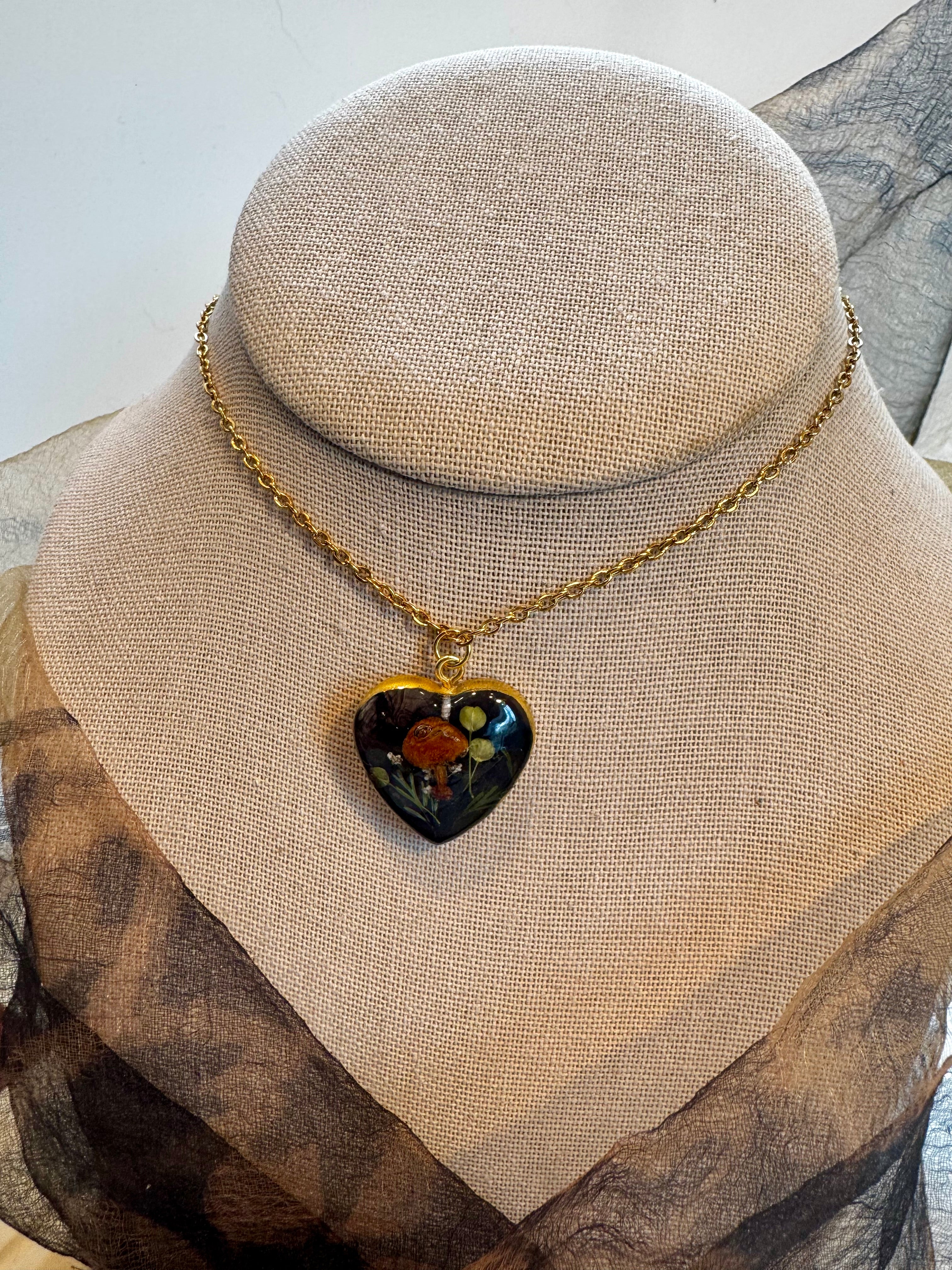 The Ember Fern Heart - One of One | Botanical Necklace