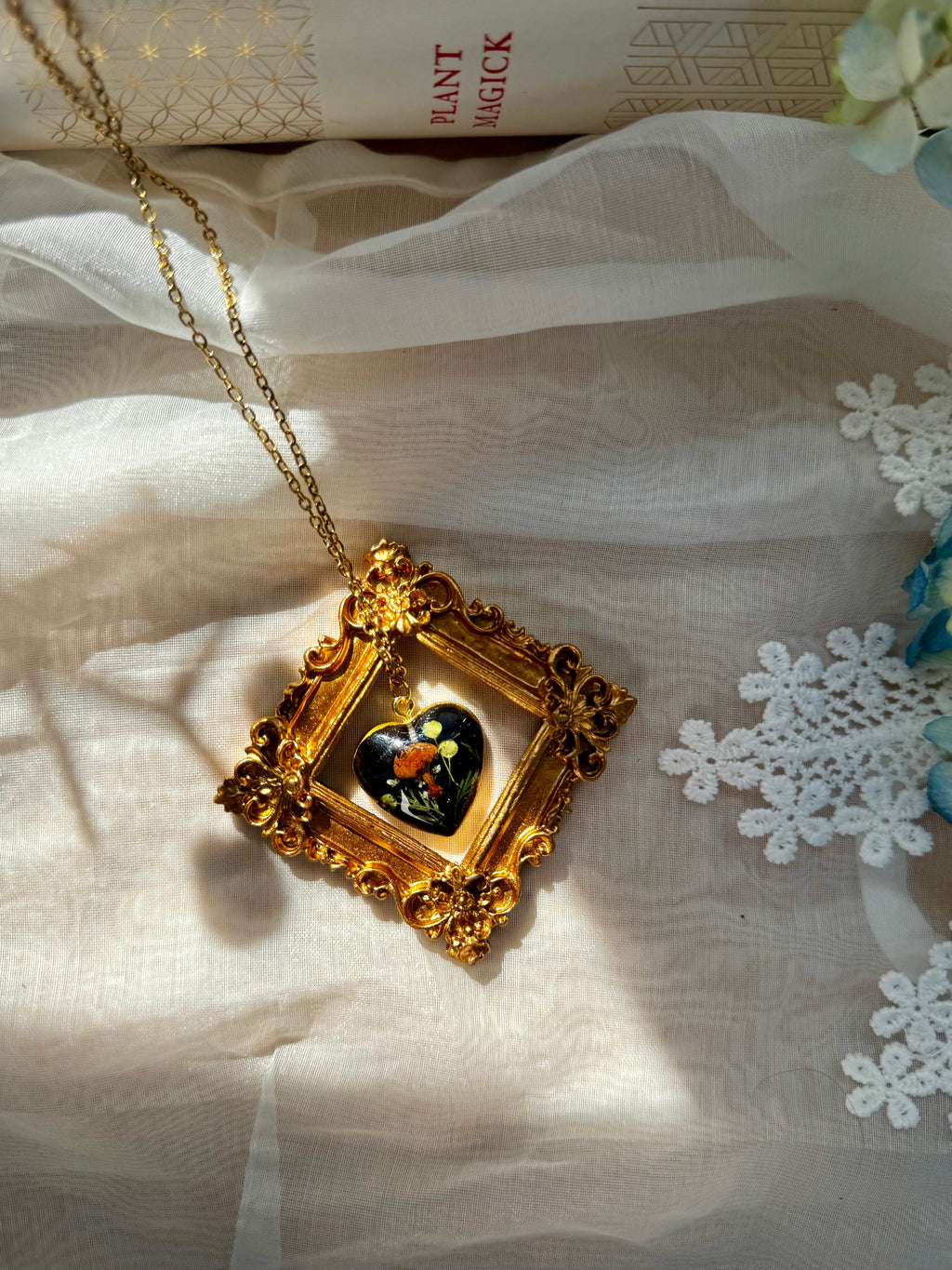 The Ember Fern Heart - One of One | Botanical Necklace