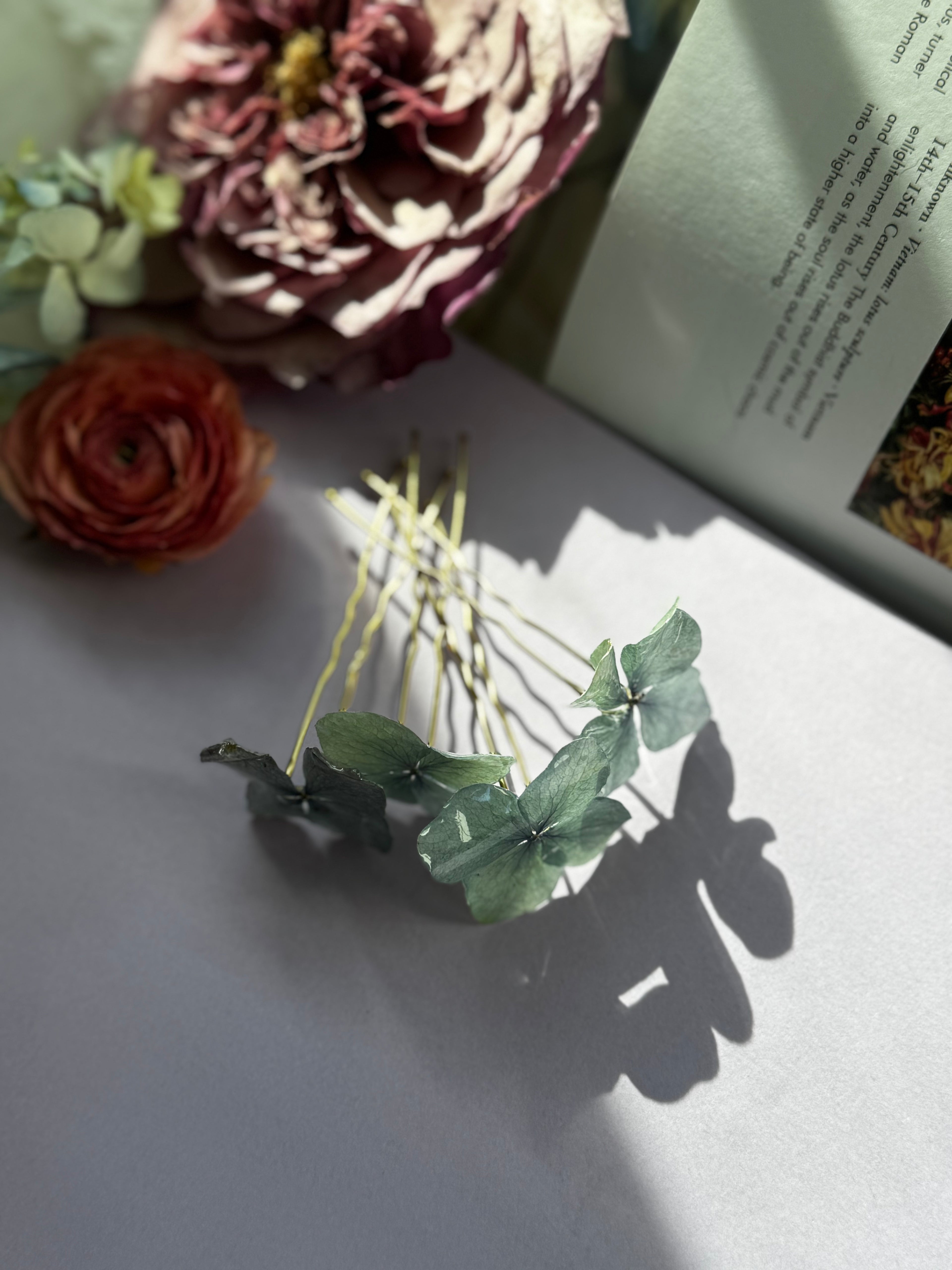 Antique Hydrangea Hair Pin - each
