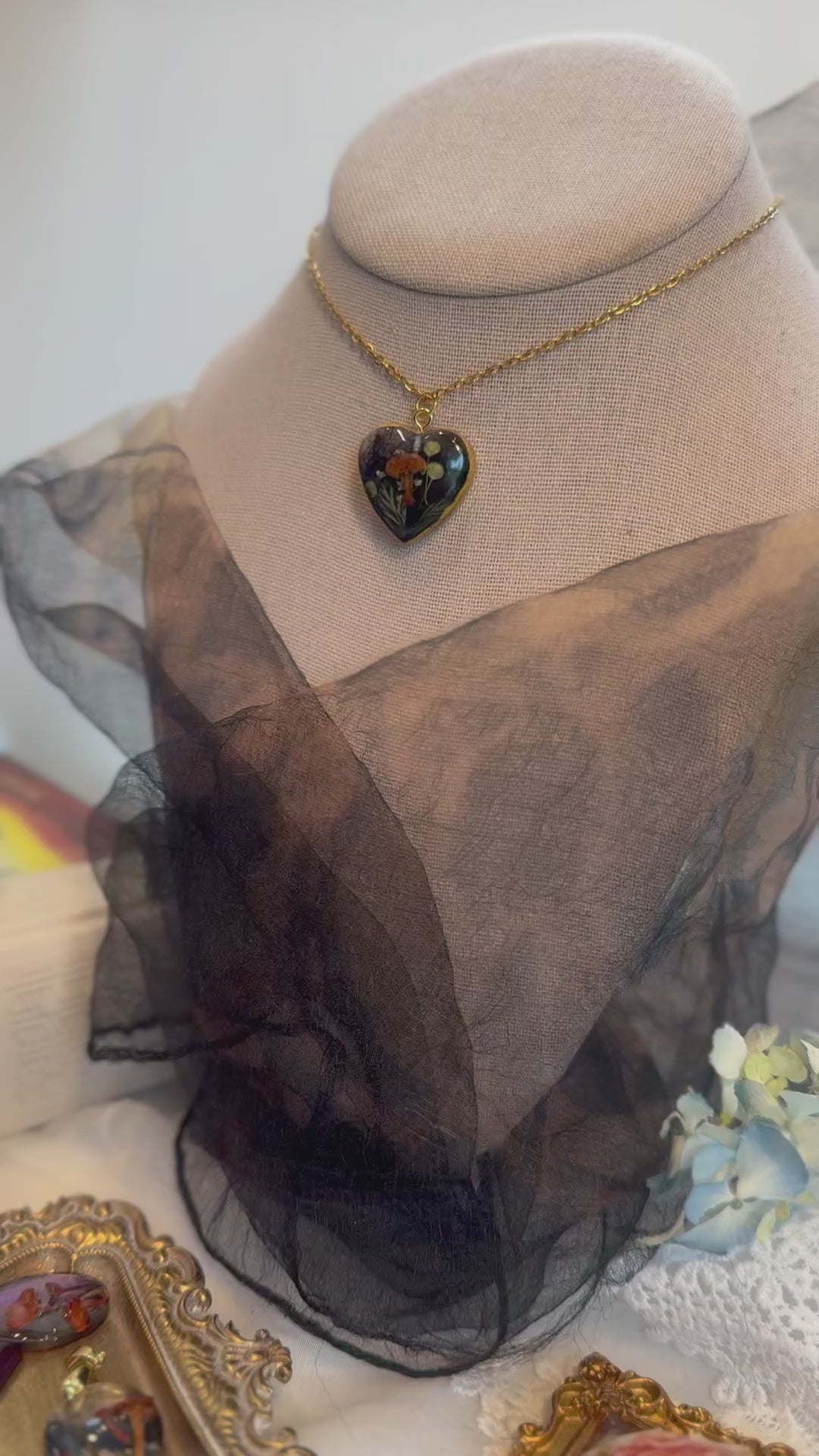 The Ember Fern Heart - One of One | Botanical Necklace